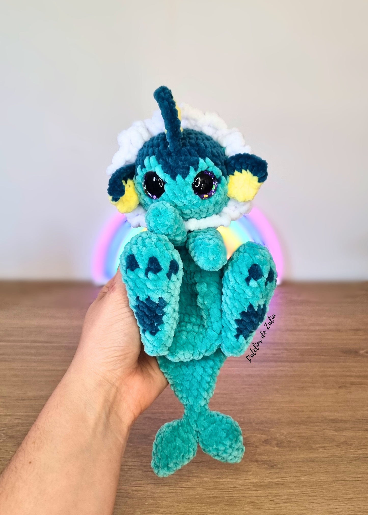 Aquali evoli evolition evilition pokemon snuggle moue doux peluche mignon crochet piece unique normandie