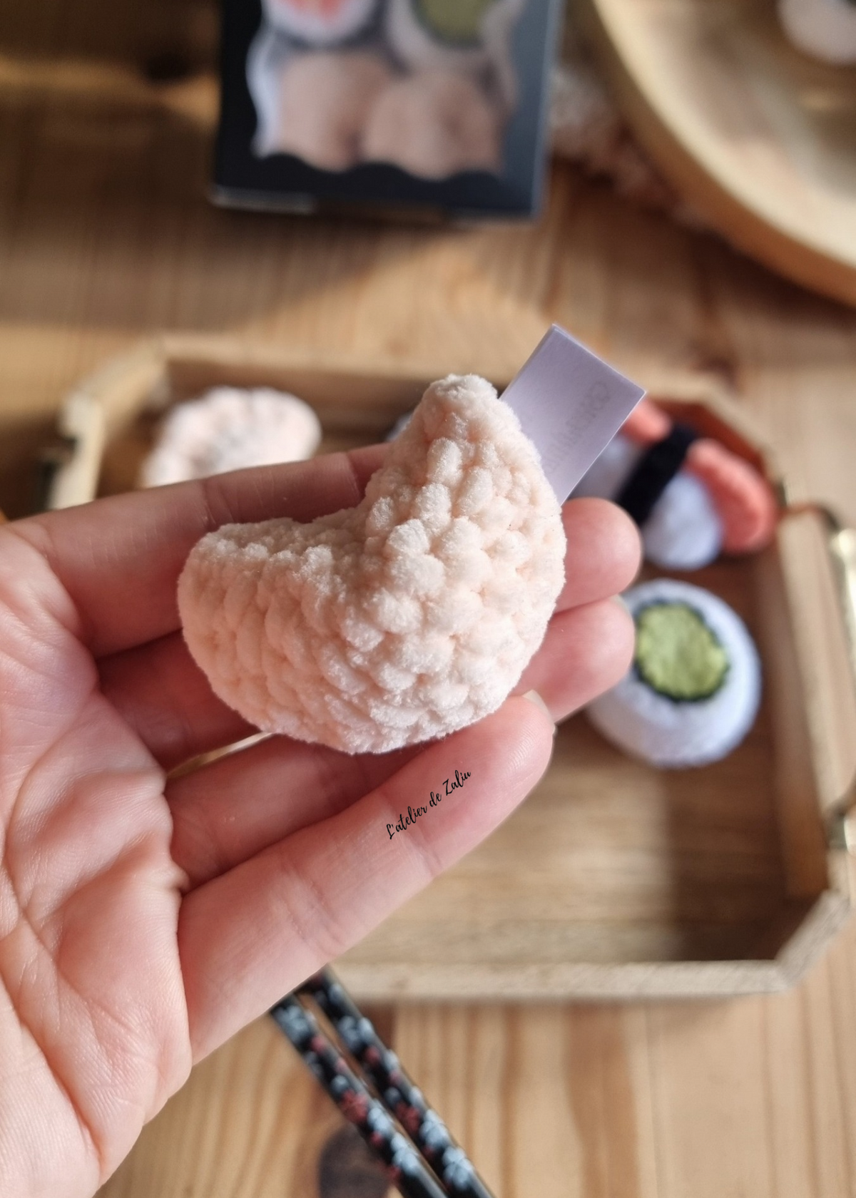 Sushi plateau repas sur mesure personnalisé crochet fait main normandie