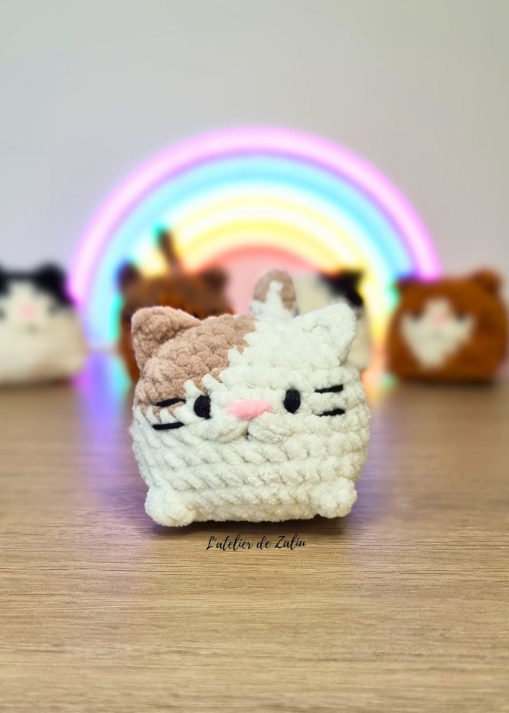 chat bouboule crochet cat chubby doux moelleux mignon crochet amigurumi fait main l'atelier de zaliu normandie le havre pont audemer piece unique personnalisé