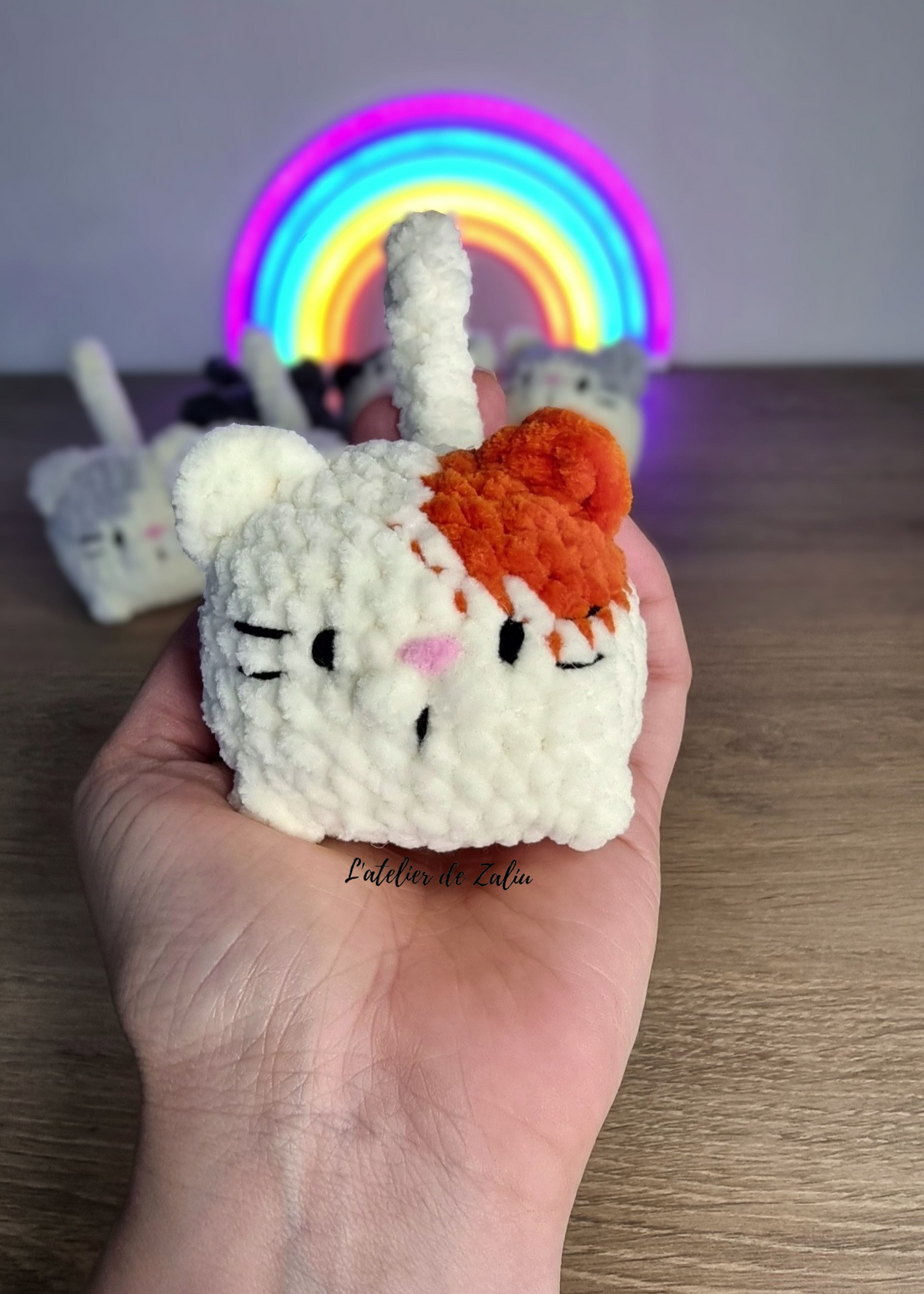 chat bouboule crochet cat chubby doux moelleux mignon crochet amigurumi fait main l'atelier de zaliu normandie le havre pont audemer piece unique personnalisé