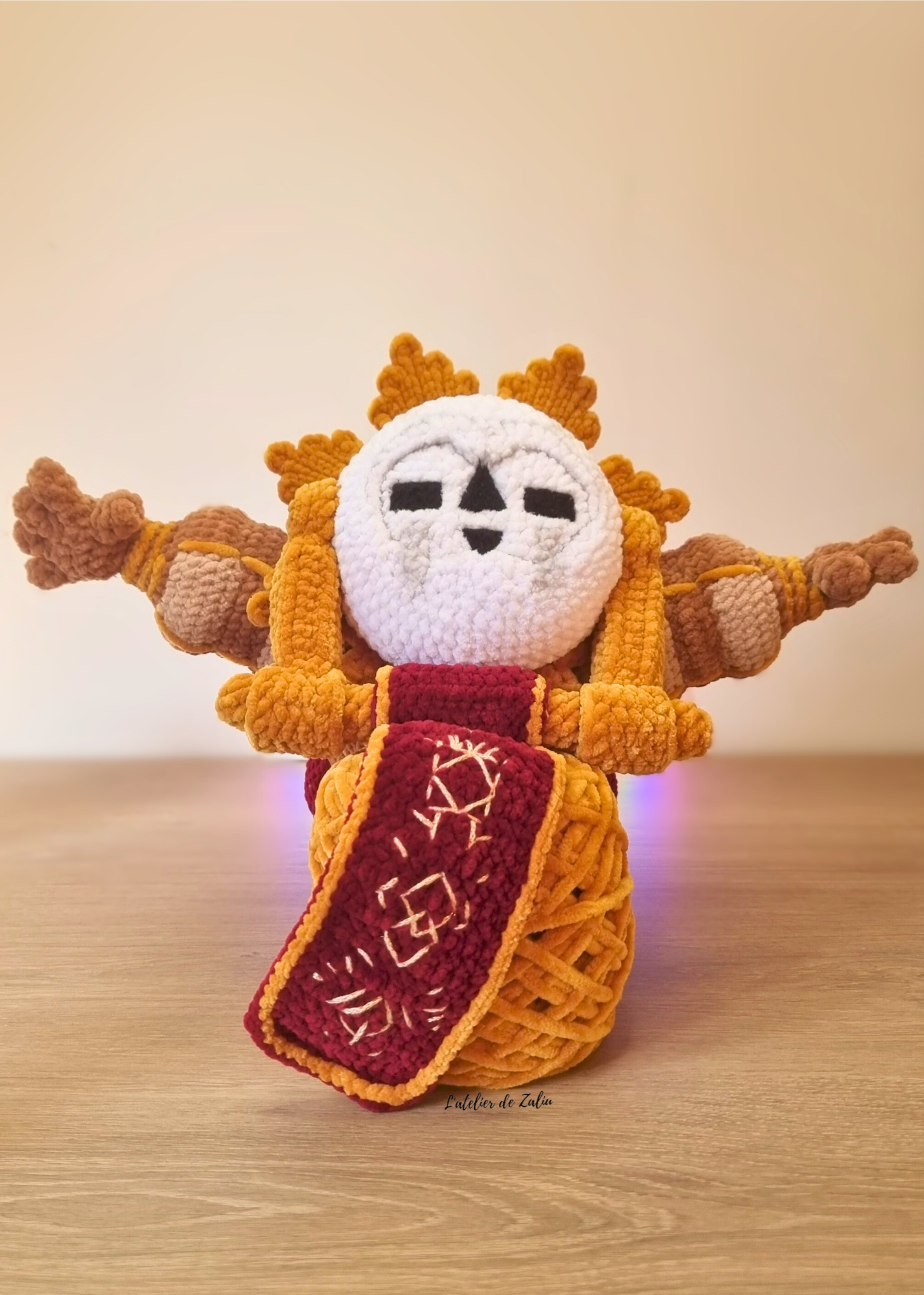 Esquie Clair Obscur expedition 33 jeu video peluche piece unique handmade fait main l'atelier de zaliu crochet amigurumi chibi sandfall studio kepler