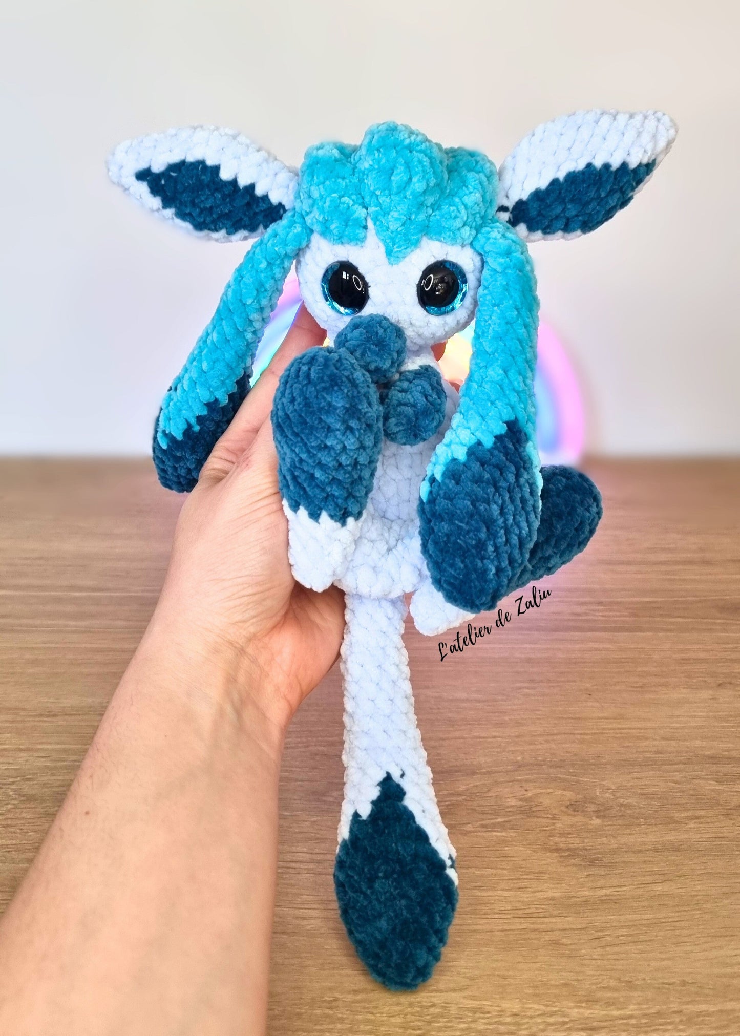 givrali glaceon pokemon crochet amigurumi piece unique fait main l'atelier de zaliu normandie