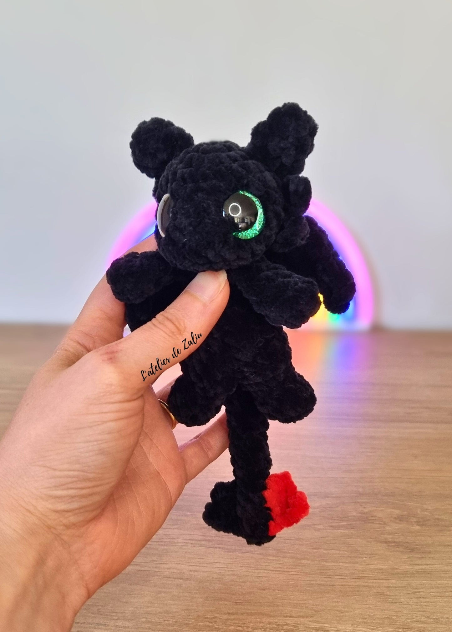 bébé dragon krokmou toothless crochet amigurumi fait main normandie l'atelier de zaliu