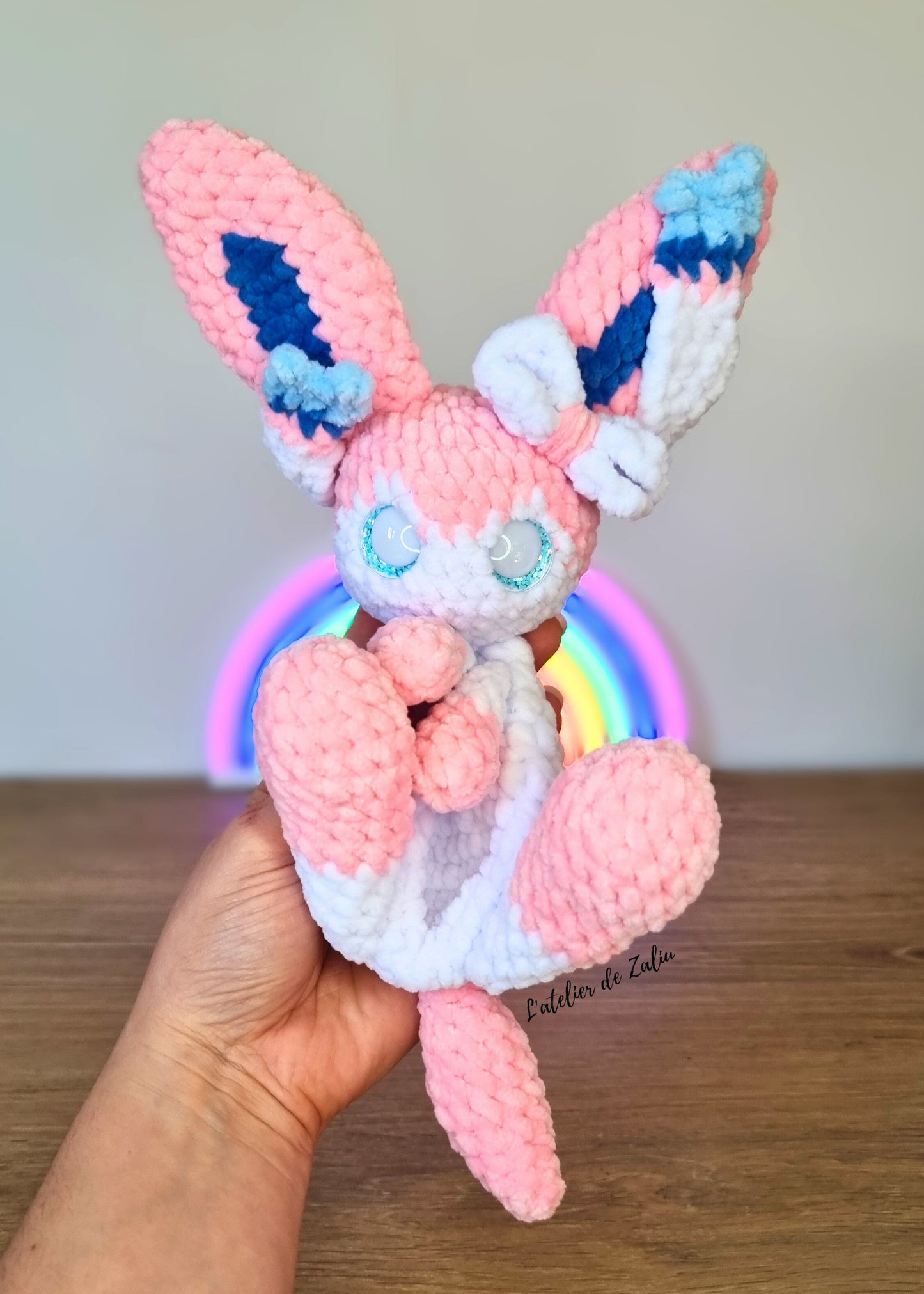 nymphali sylveon pokemon crochet amigurumi handmade fait main l'atelier de zaliu normandie