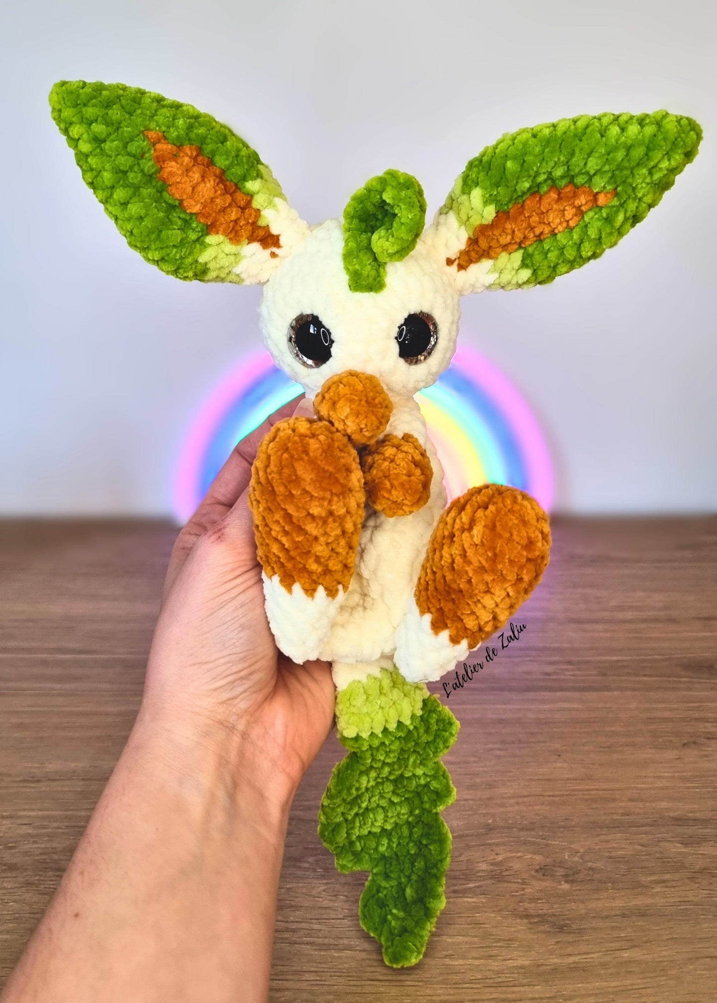 phyllali leafeon pokemon crochet amigurumi handmade fait main l'atelier de zaliu normandie piece unique