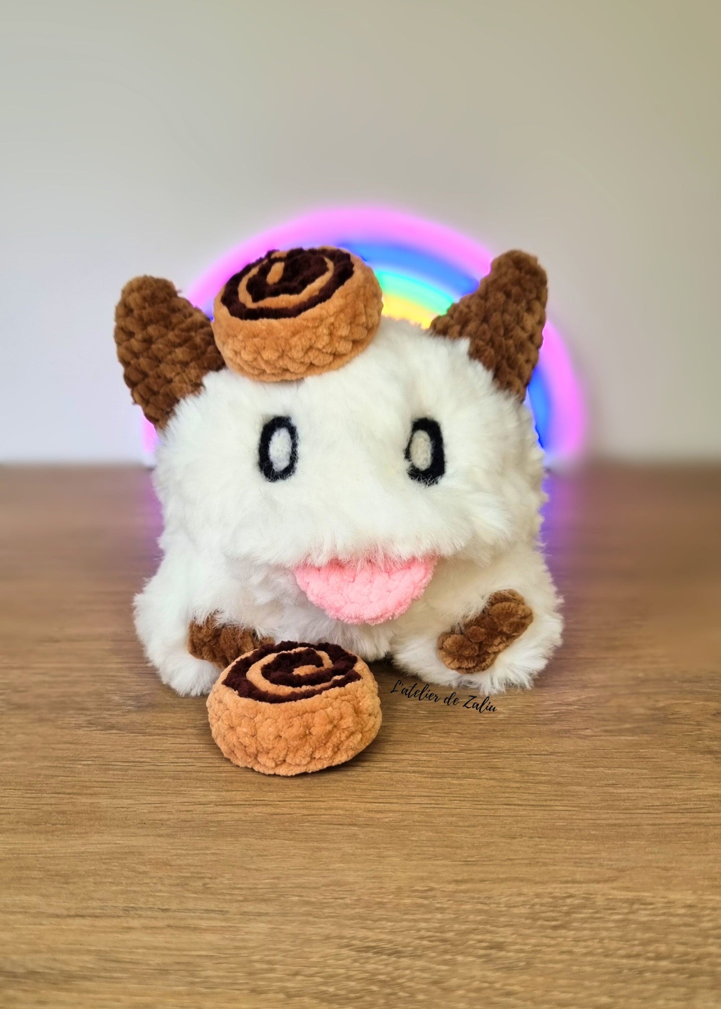peluche crochet poro league of legends normandie pont audemer fait main piece unique tout doux détaillé laine fourrure velours cardée needle felting
