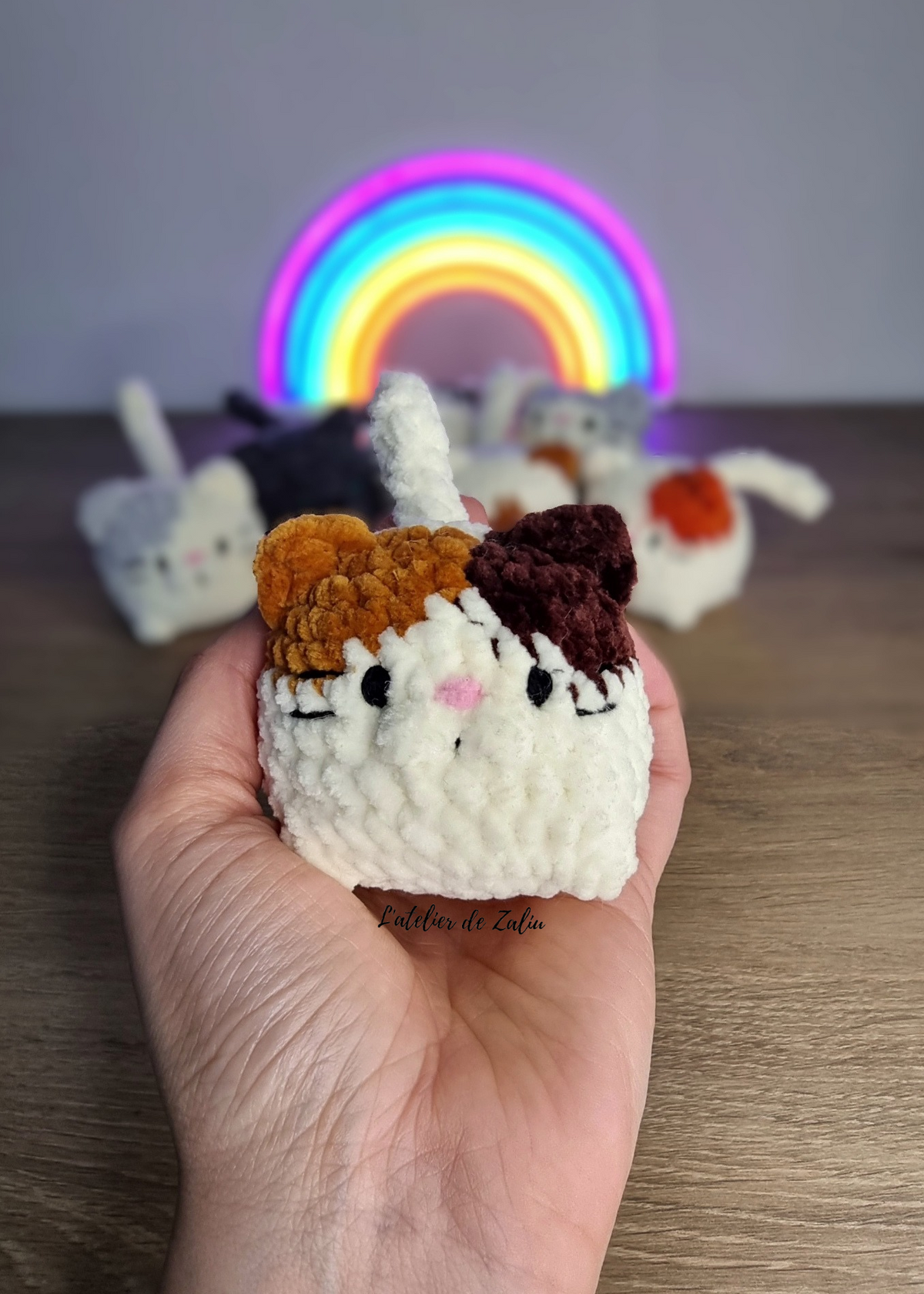 chat bouboule crochet cat chubby doux moelleux mignon crochet amigurumi fait main l'atelier de zaliu normandie le havre pont audemer piece unique personnalisé