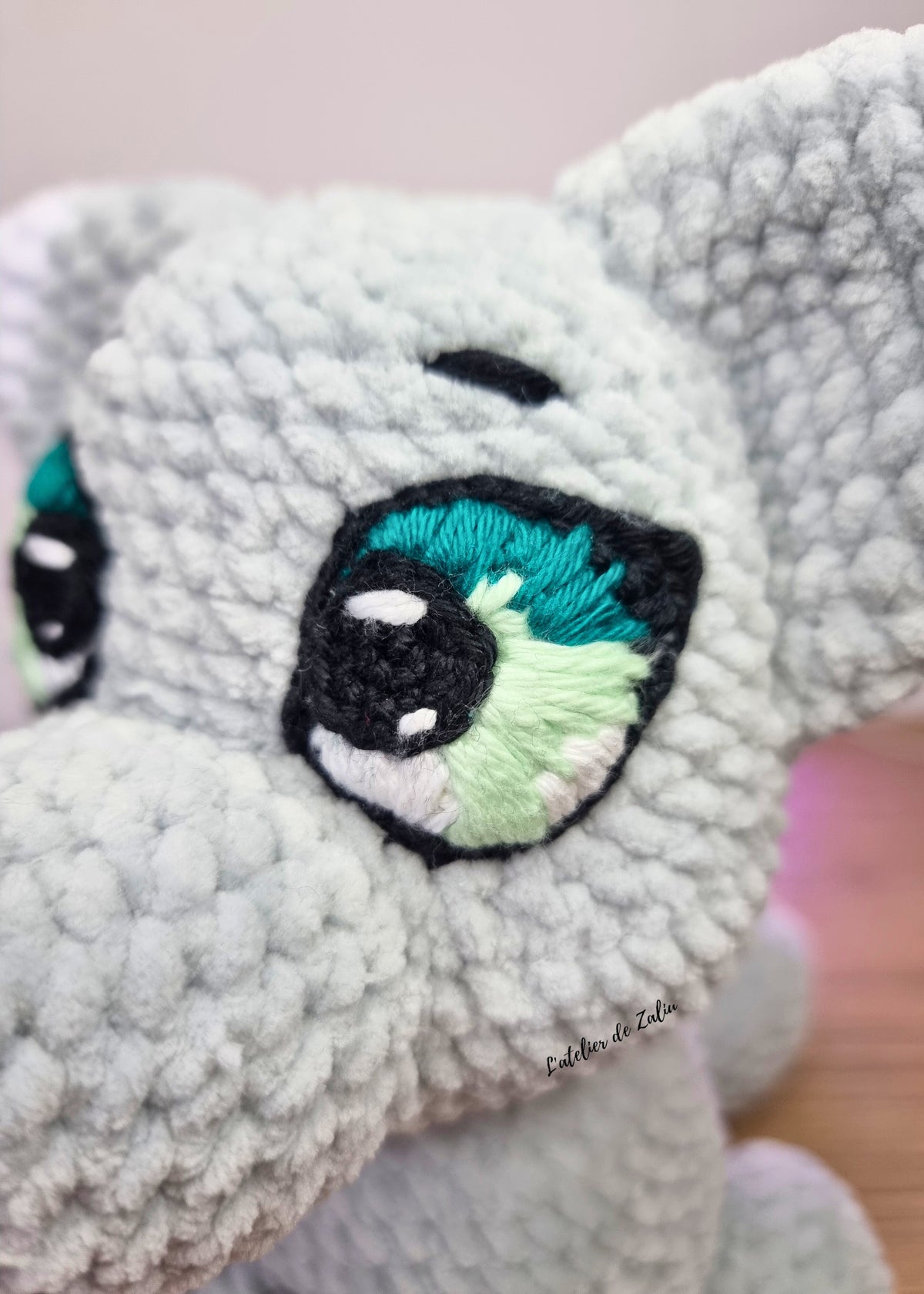 Loup wolf crochet ooak piece unique amigurumi l'atelier de zaliu normandie