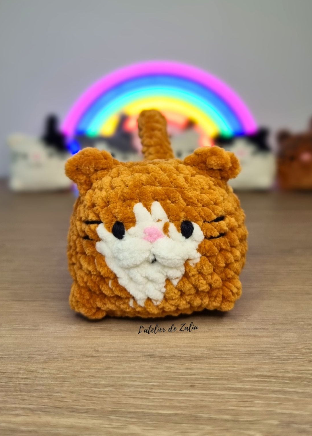 chat bouboule crochet cat chubby doux moelleux mignon crochet amigurumi fait main l'atelier de zaliu normandie le havre pont audemer piece unique personnalisé