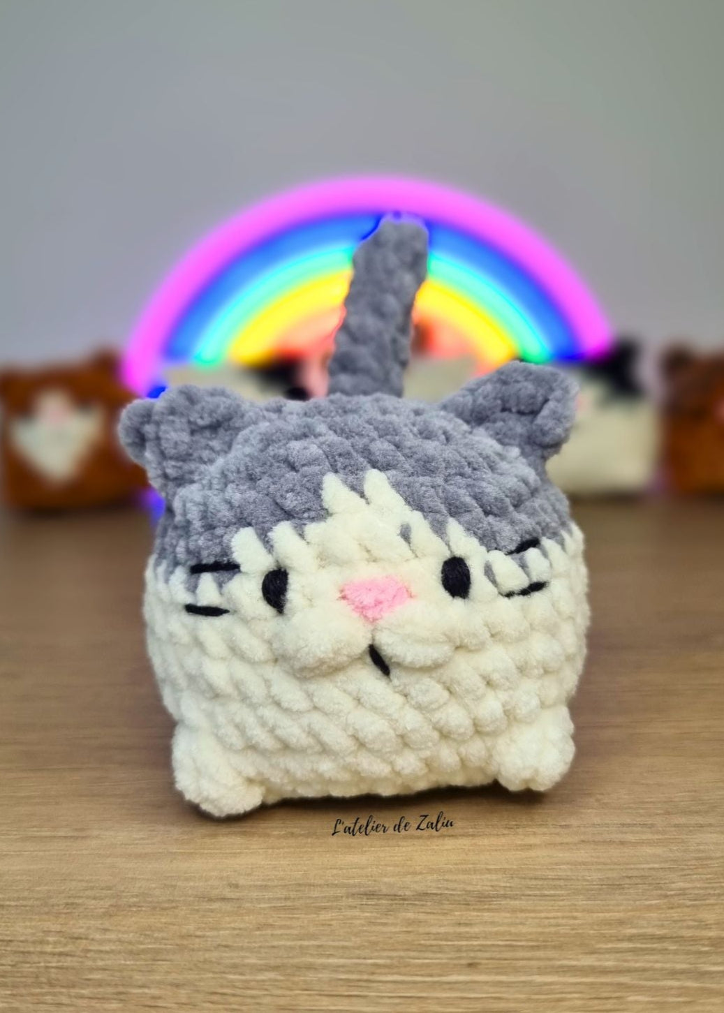 chat bouboule crochet cat chubby doux moelleux mignon crochet amigurumi fait main l'atelier de zaliu normandie le havre pont audemer piece unique personnalisé