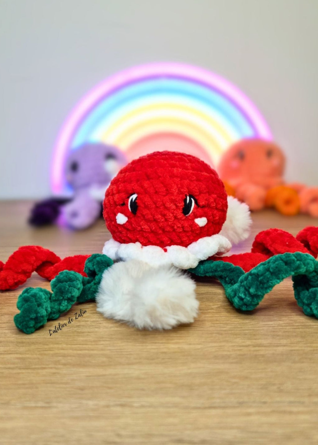 meduse crochet fait main coloré normandie amigurumi pont audemer le havre l'atelier de zaliu pièce unique