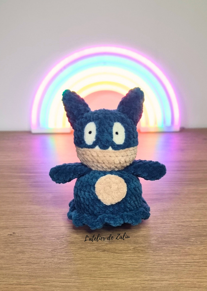 Crochet needle felting laine cardée Munchlax goinfrex pokemon pokedex pokeball fait main normandie l'atelier de zaliu emoji face unique petit prix petit format 