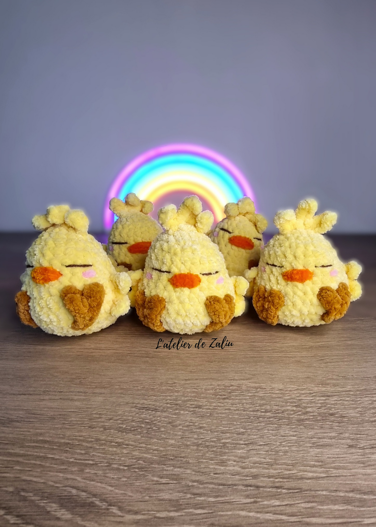 chocobo mini peluche fait main crochet normandie final fantasy XV XIV XIII XII XI X IX VIII VII VI V IV III II I  FF l'atelier de zaliu pont-audemer le havre