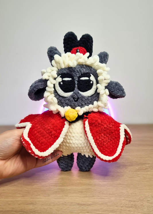 cult of the lamb le dernier agneau pipou mignon fait main normandie l'atelier de zaliu crochet amigurumi needle felting piquage a l'aiguille