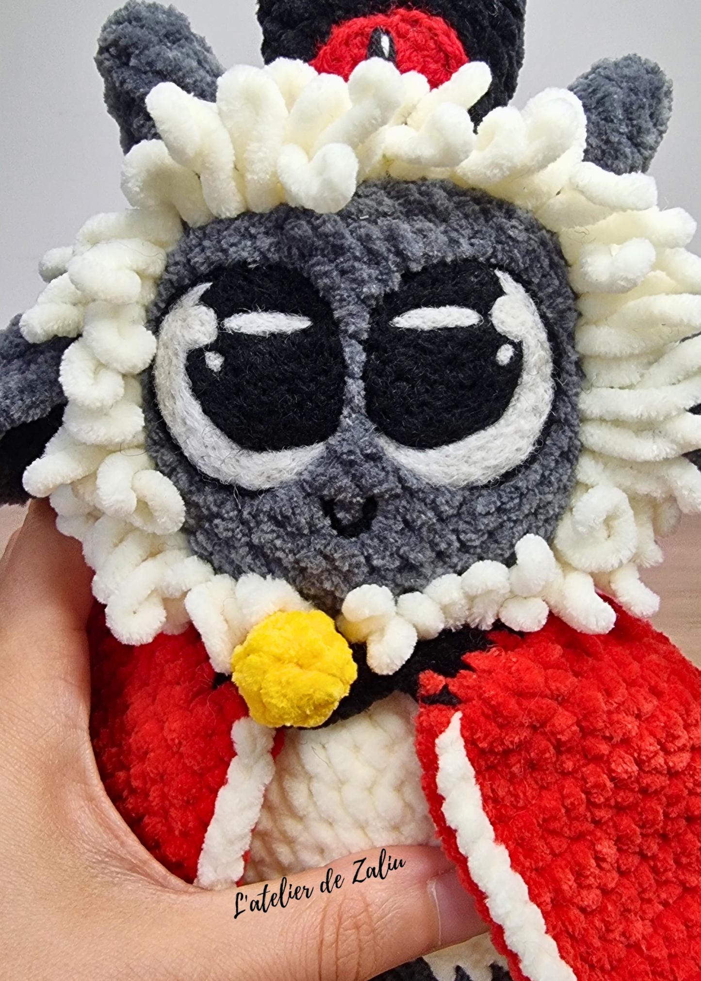 cult of the lamb le dernier agneau pipou mignon fait main normandie l'atelier de zaliu crochet amigurumi needle felting piquage a l'aiguille