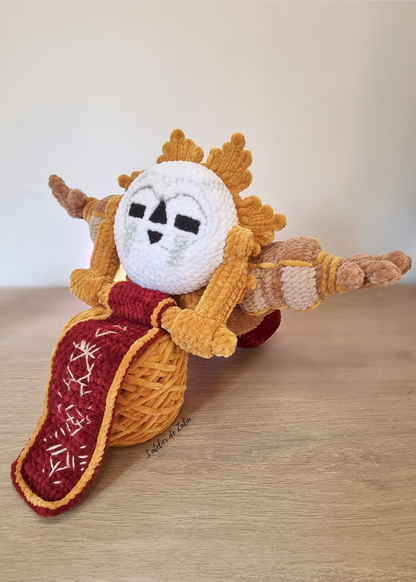 Esquie Clair obscur expedition 33 jeu video peluche piece unique handmade fait main l'atelier de zaliu crochet amigurumi chibi sandfall studio kepler