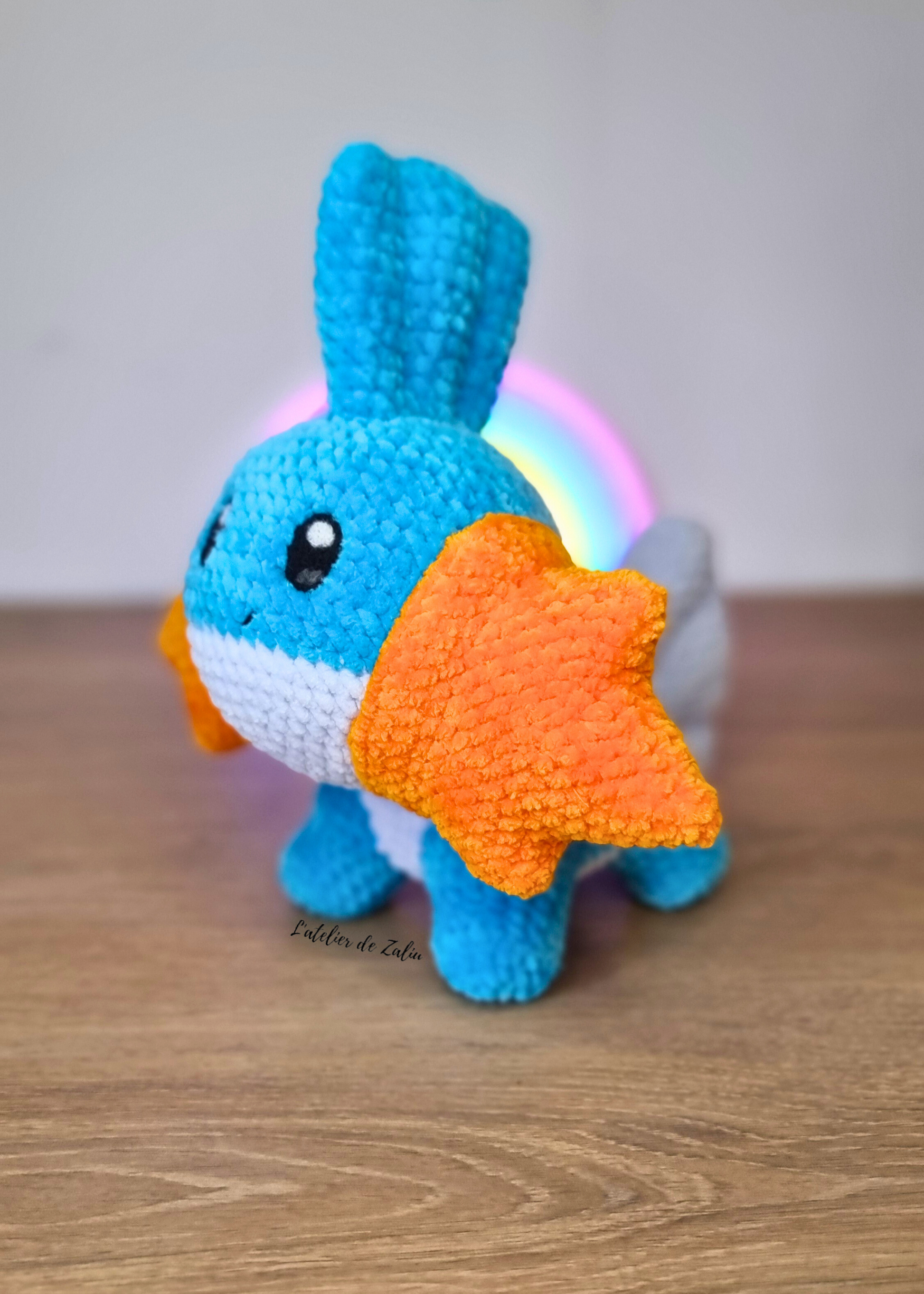 Gobou Mudkip crochet piece unique pokemon amigurumi 3g needle felting normandie fait main