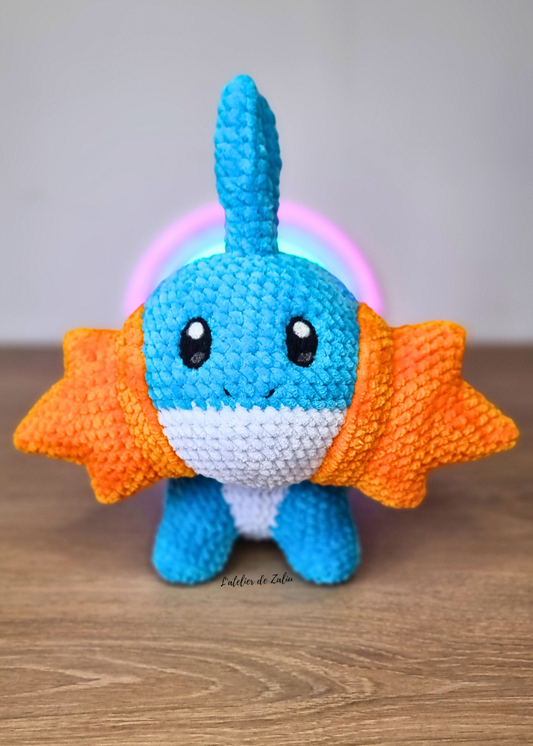 Gobou Mudkip crochet piece unique pokemon amigurumi 3g needle felting normandie fait main