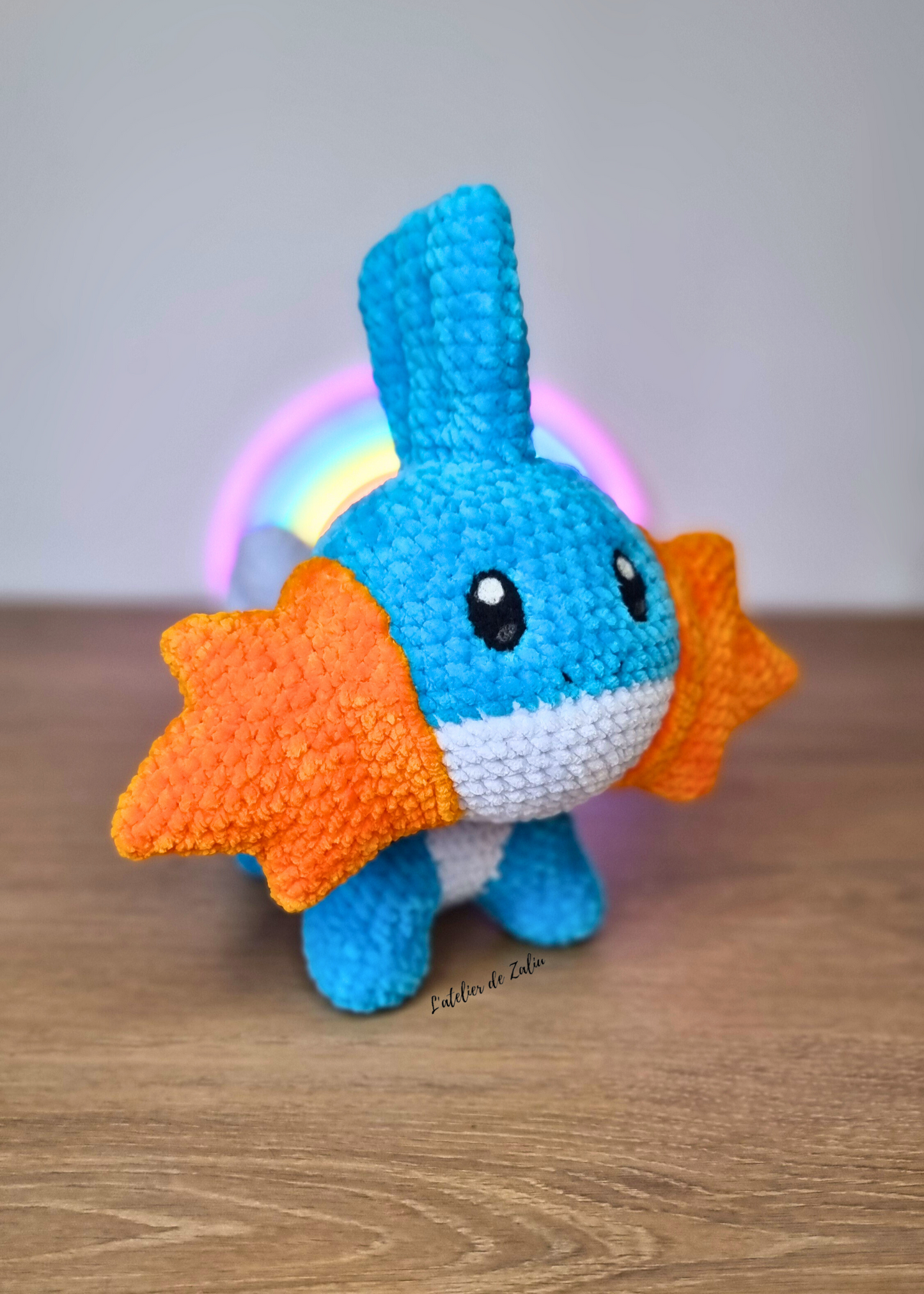 Gobou Mudkip crochet piece unique pokemon amigurumi 3g needle felting normandie fait main