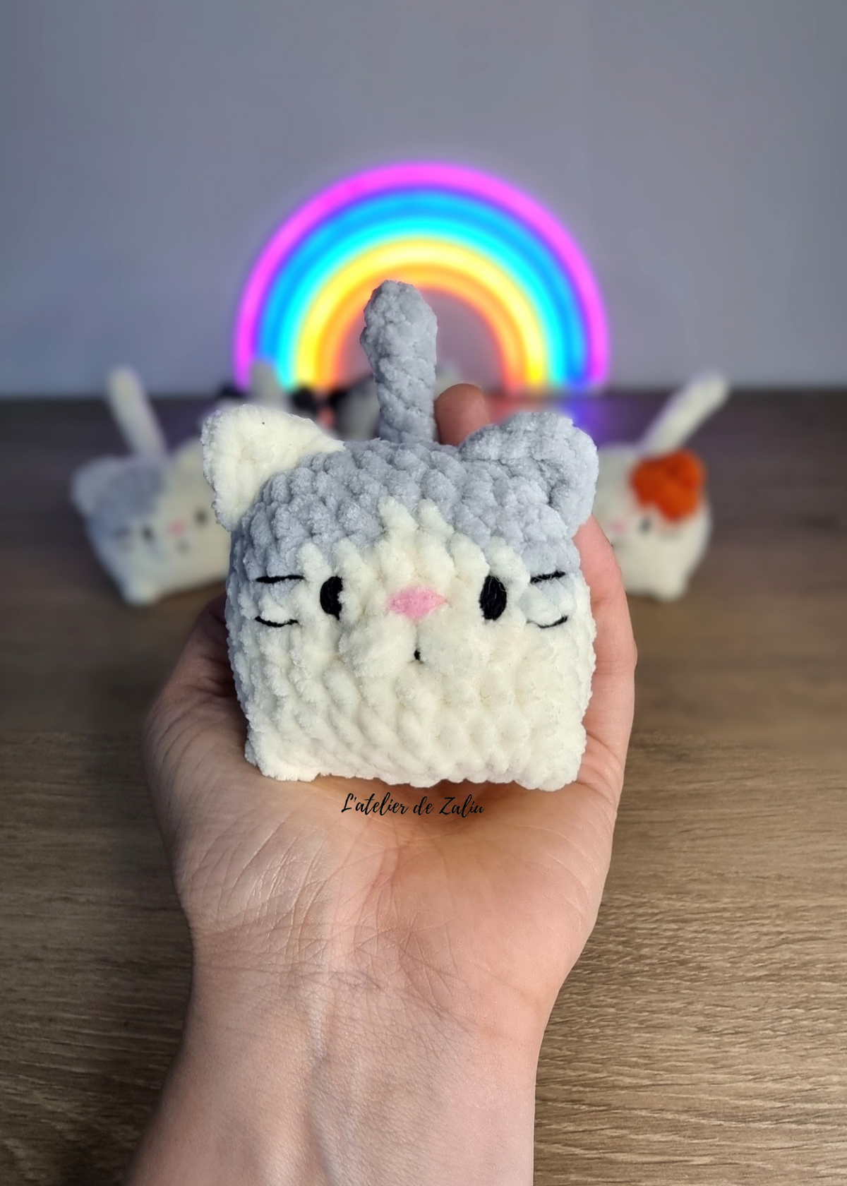 chat bouboule crochet cat chubby doux moelleux mignon crochet amigurumi fait main l'atelier de zaliu normandie le havre pont audemer piece unique personnalisé