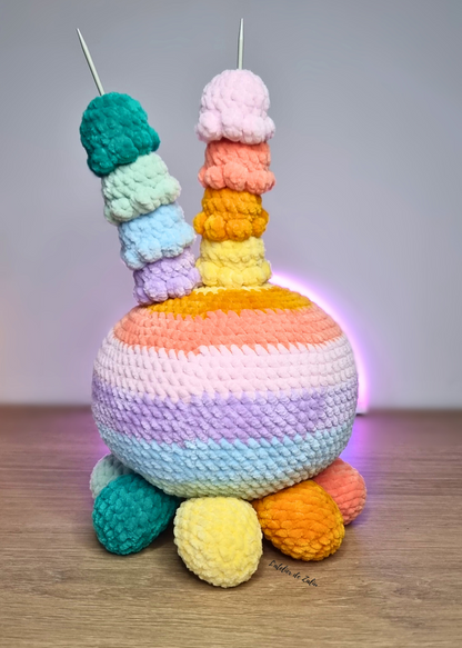 Maman poulpe et ses bébés peluches faites mains interactives Normandie L'atelier de Zaliu modèle unique grand format amigurumi crochet 