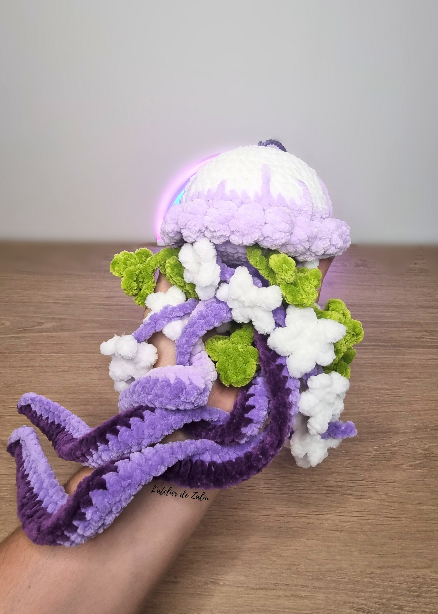 Méduse décorative fleur trèfle crochet fait main normandie l'atelier de zaliu pont audemer ponto artisane déco
