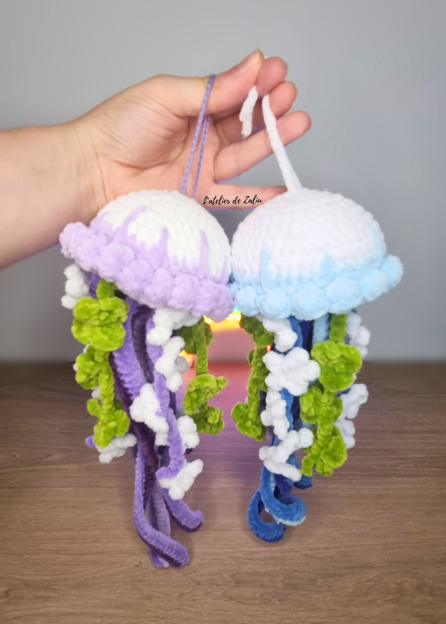 Méduse décorative fleur trèfle crochet fait main normandie l'atelier de zaliu pont audemer ponto artisane déco