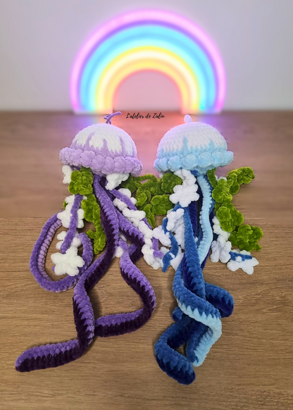 Méduse décorative fleur trèfle crochet fait main normandie l'atelier de zaliu pont audemer ponto artisane déco