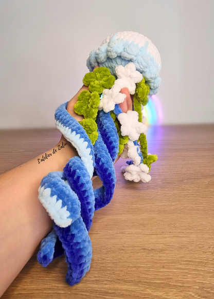 Méduse décorative fleur trèfle crochet fait main normandie l'atelier de zaliu pont audemer ponto artisane déco