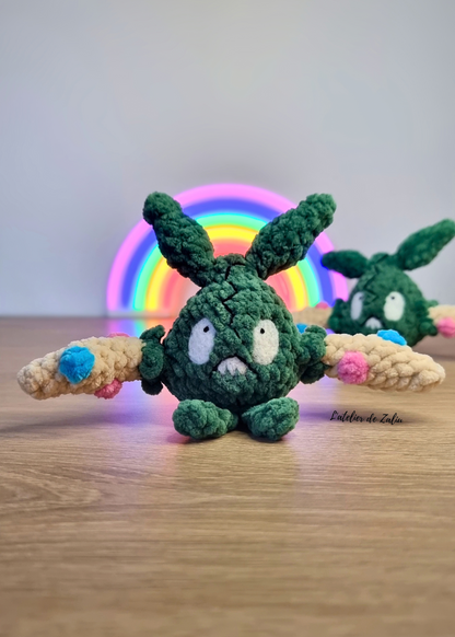 Pokemon poubelle miamiasme sac poubelle monstre de poche fait main normandie needle felting piquage à l'aiguille laine cardée crochet fil chenille fait à la main le havre l'atelier de zaliu