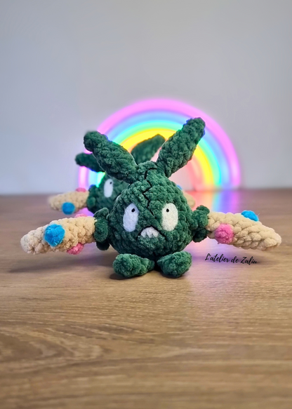 Pokemon poubelle miamiasme sac poubelle monstre de poche fait main normandie needle felting piquage à l'aiguille laine cardée crochet fil chenille fait à la main le havre l'atelier de zaliu