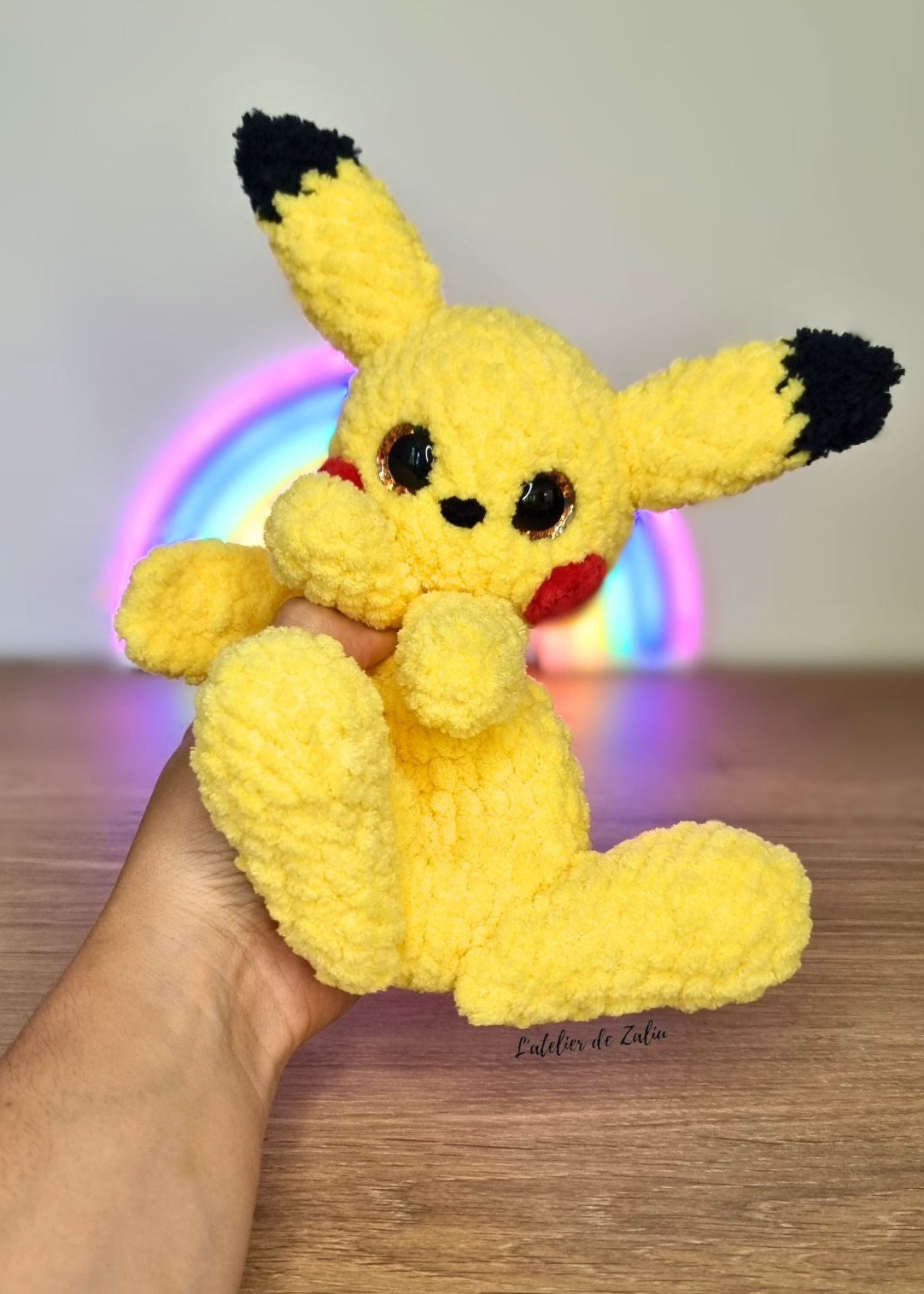 pikachu crochet snuggle sweet crochet amigurumi pokemon normandie fait main piece unique l'atelier de zaliu pont audemer le havre