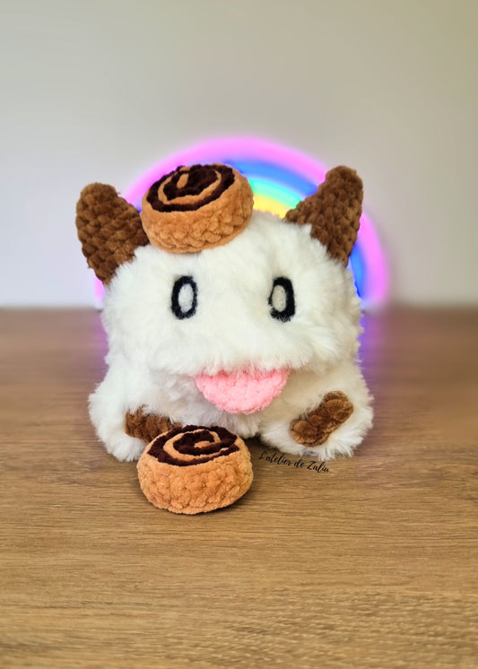 peluche crochet poro league of legends normandie pont audemer fait main piece unique tout doux détaillé laine fourrure velours cardée needle felting