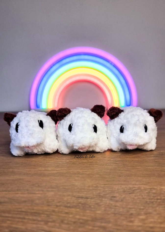 Poro league of legends fait main peluche crochet brodé tire la langue pièce unique artisanal artisan normandie le havre pont audemer honfleur atelier de zaliu