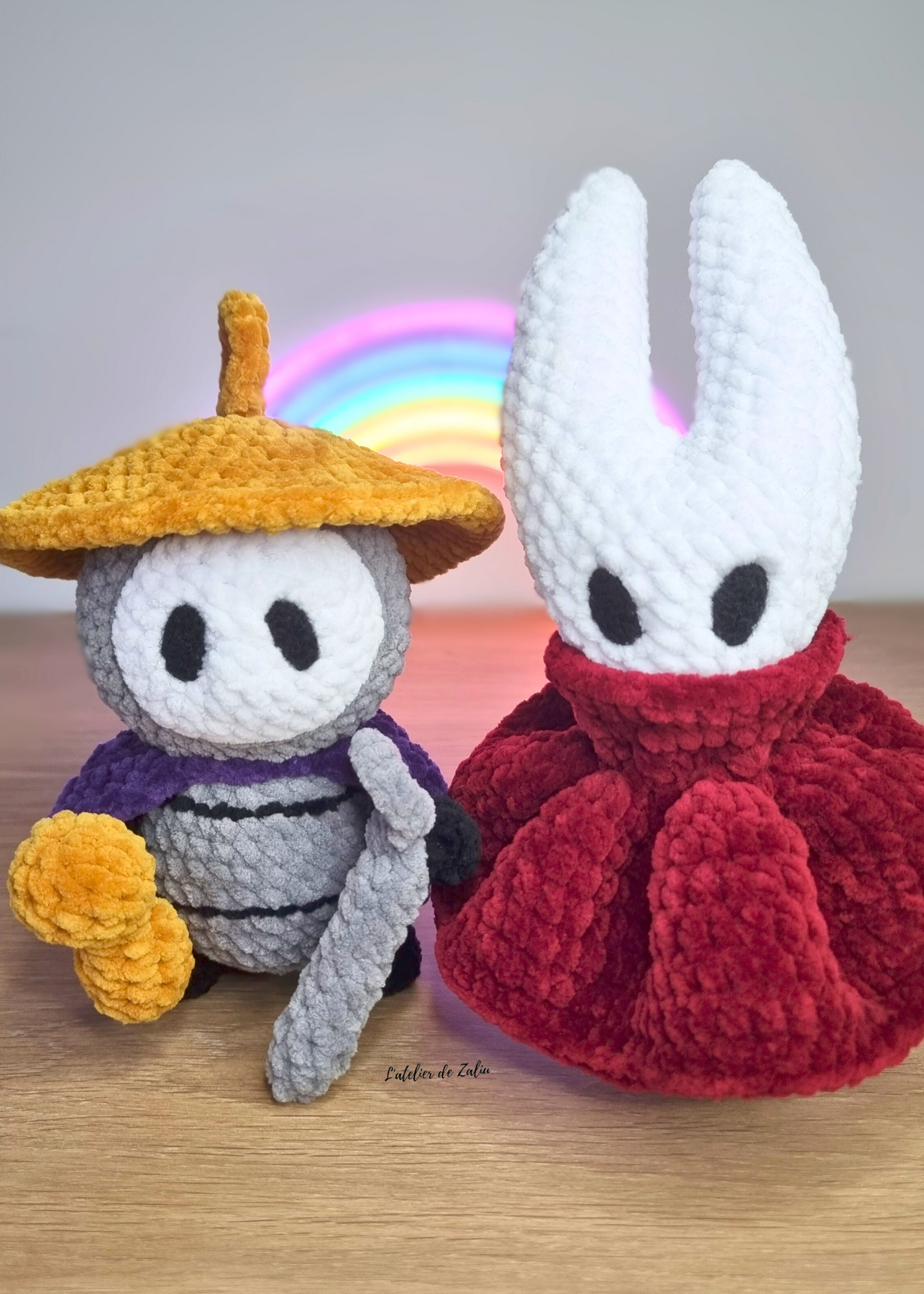 Hornet & sherma hollow knight crochet peluche à la main normandie jeu vidéo