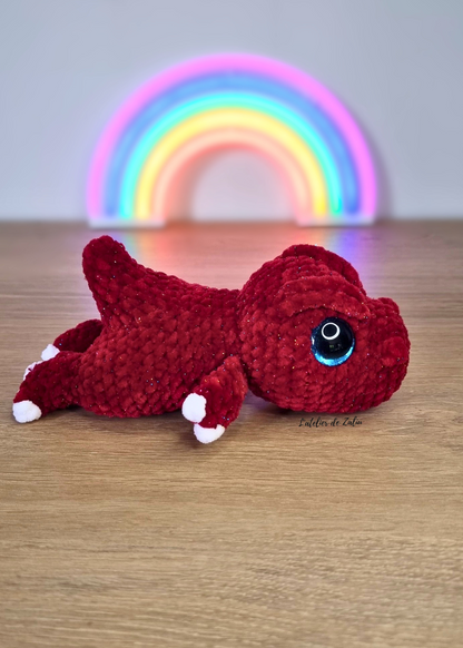 Trex t-rex dinosaure crochet peluche fait main sur mesure pièce unique normandie pont-audemer l'atelier de zaliu amigurumi patron pattern