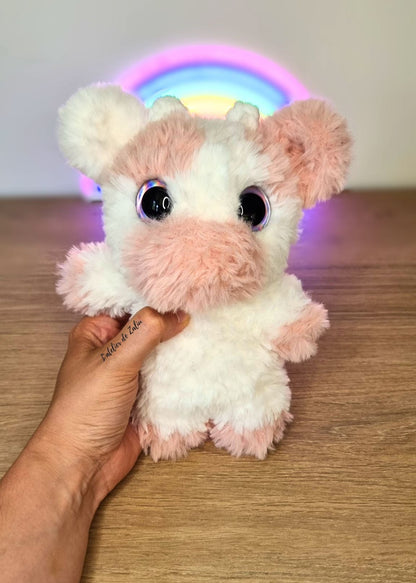vache cow fluffy fourrure fur faux fur crochet fait main coloré normandie amigurumi pont audemer le havre l'atelier de zaliu pièce unique