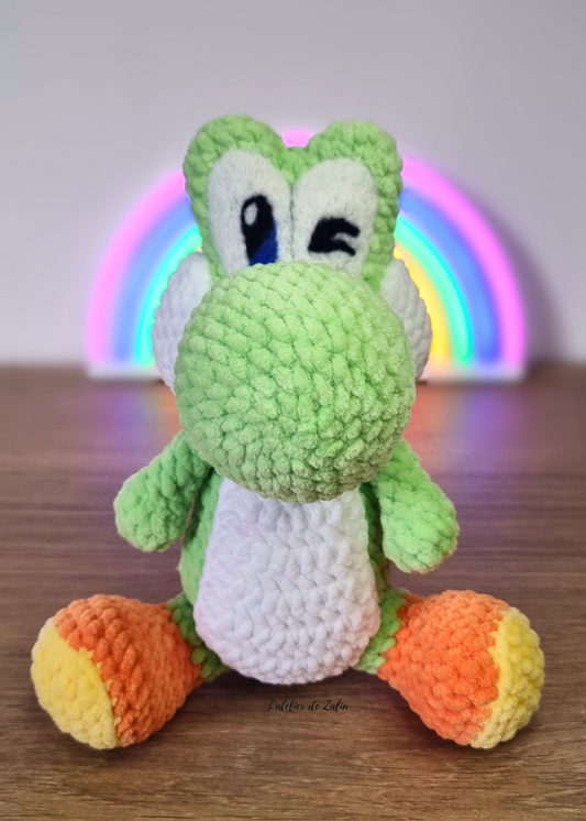 yoshi dinosaure vert crochet needle felting personnalisé sur mesure fait main normandie peluche pont-audemer l'atelier de zaliu 