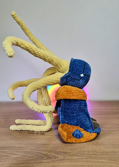 Mio memories in orbit crochet pattern unique fait main sur mesure normandie le havre pont audemer needle felting atelier de zaliu articulé sans armature, fil de fer cheveux mecanique