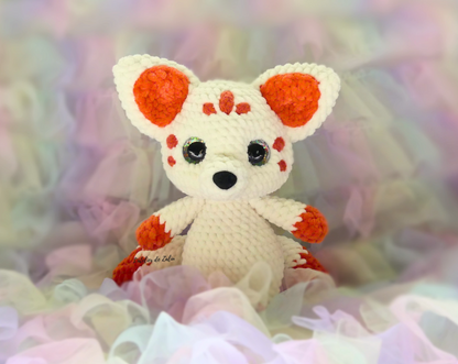 Kitsune renard blanc cassé orange needle felting needle felt feld coton laine wool velours chenille amigurumi peluche plushie doux sweet mignon tendre moelleux décoration decoration deco  fait main en crochet artisane de normandie amigurumi l'atelier de zaliu latelier